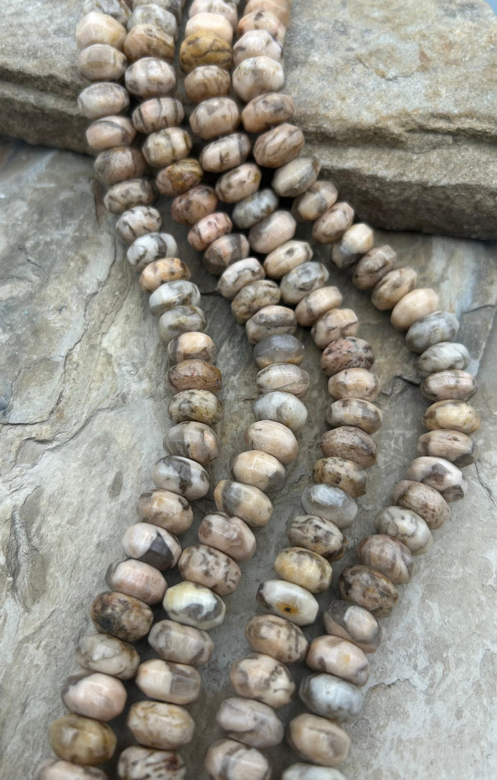 Zebra Jasper Big Rondelle Beads 14mm 16 inch strand