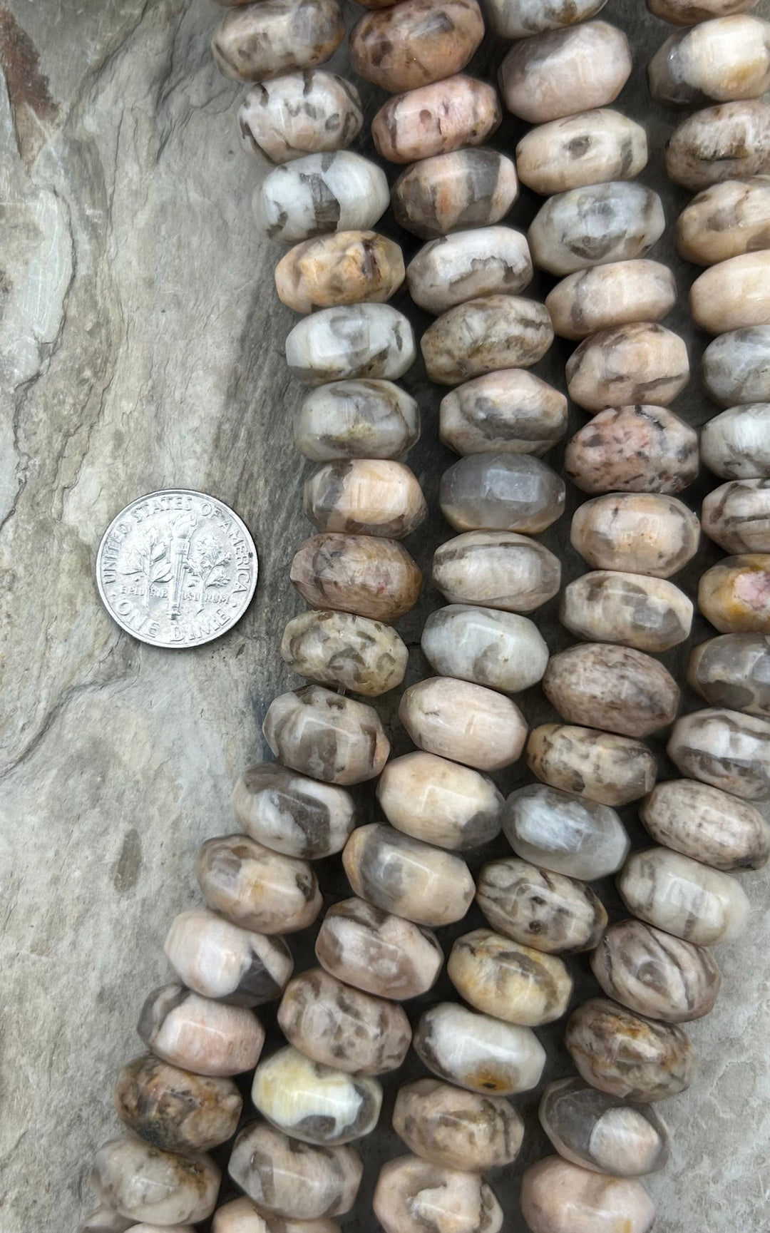 Zebra Jasper Big Rondelle Beads 14mm 16 inch strand