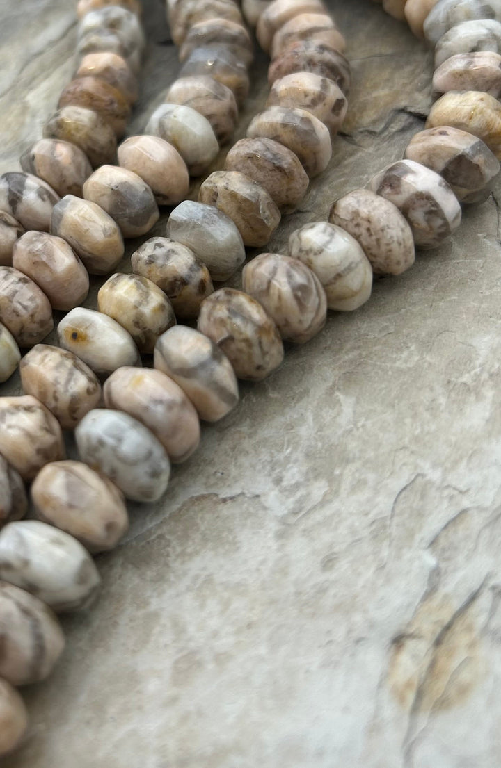 Zebra Jasper Big Rondelle Beads 14mm 16 inch strand