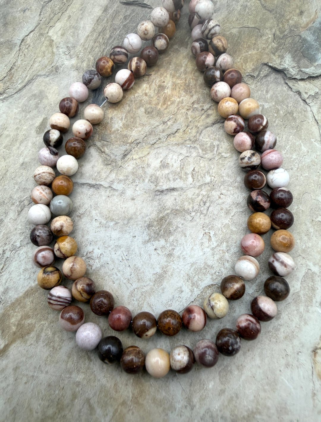 Zebra Stone (Australia) 6mm Round Beads ONE 11 inch Strand