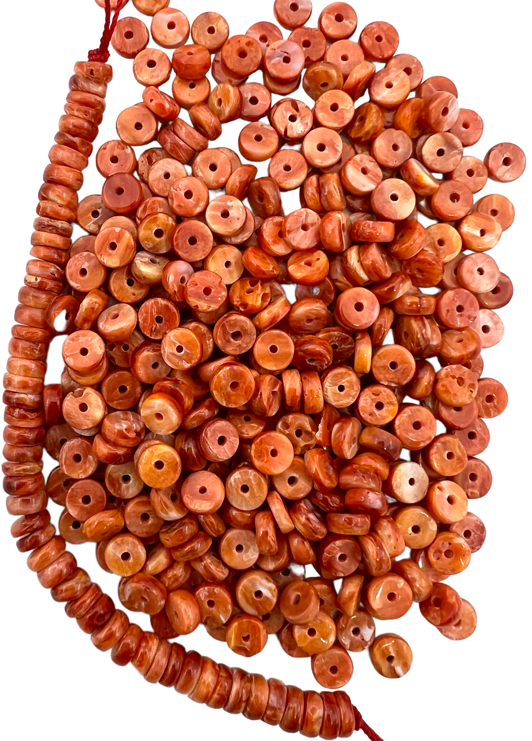 RARE Red/Rust Spiny Oyster Heishi/Button Beads 5mm (package