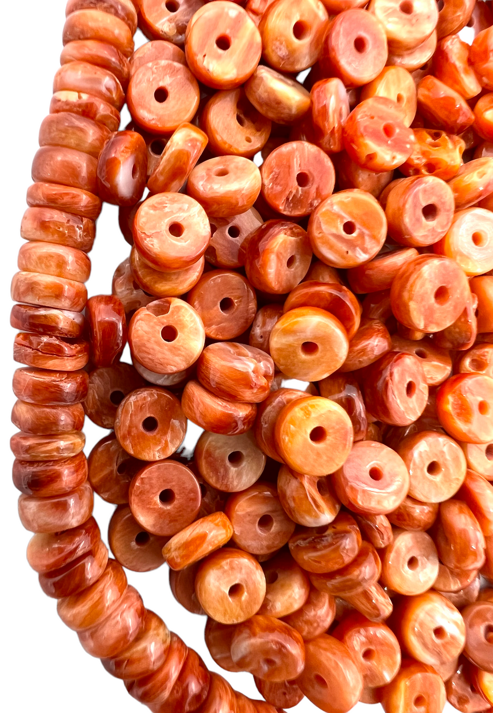 RARE Red/Rust Spiny Oyster Heishi/Button Beads 5mm (package