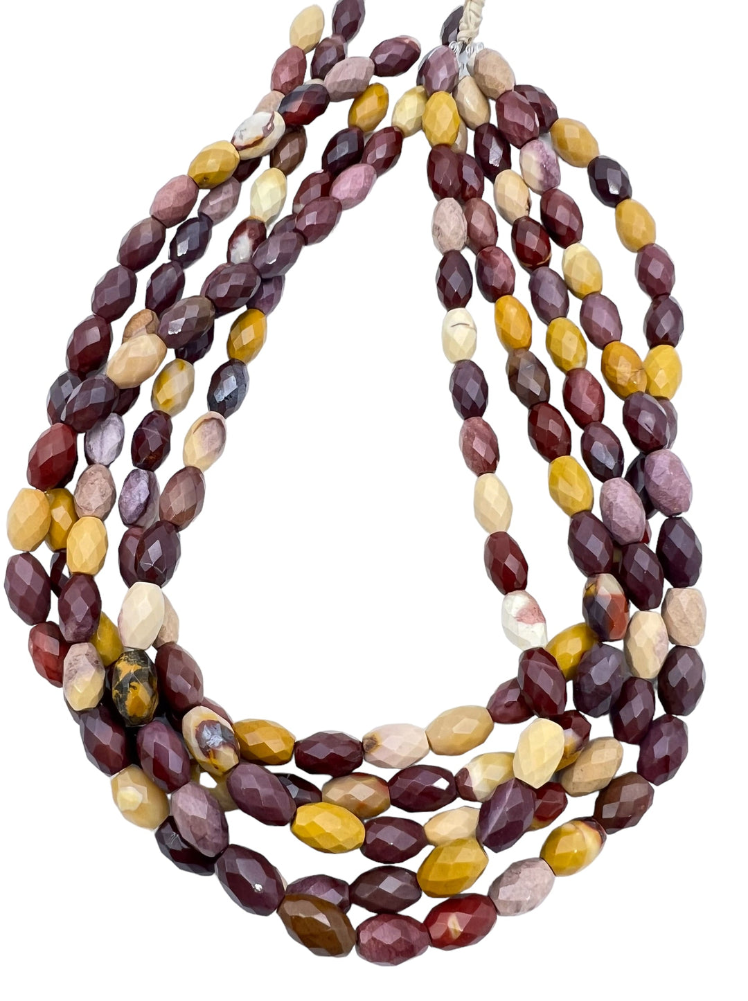 High Quality Mookaite (Australia) Hand Faceted Barrel Beads