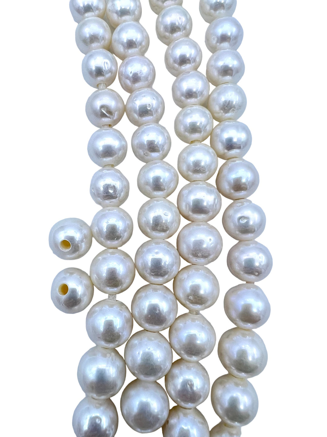 Large Hole Pearls AAA+ Quality 10mm White Fresh Water Pearls